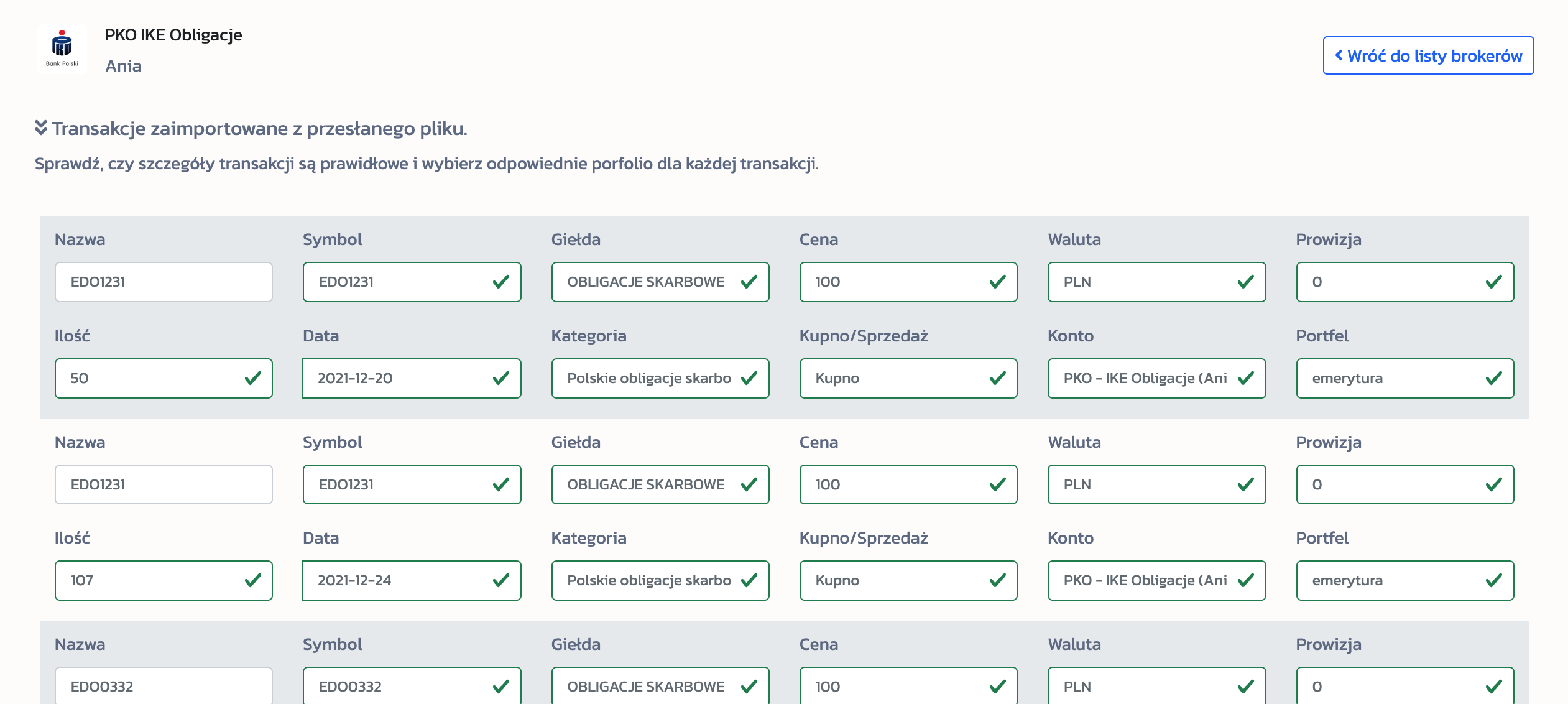 import transakcji z konta ike obligacje w pko bp